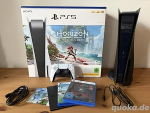 sony Playstation 5 Horizon PS5 Disk laufwerk mit OVP und controller + 2 videospiele 
