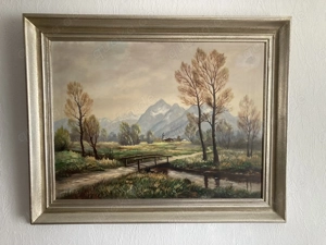 Gemälde Landschaft mit Signatur 
