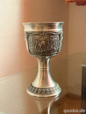 SKS   Vintage Zinnpokal mit Alpenmotiv   sehr guter Zustand