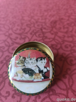 leere kleine Mintdose, Vintage Style, "Viktorianische Katzen"