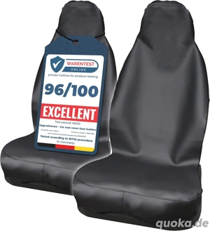2 Autositzschoner aus Kunstleder (schwarz).