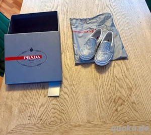 Original PRADA Milano Kinderschuhe   Glitzer Slip-Ons   Top Zusta