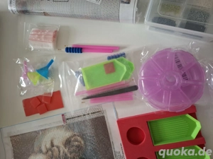 3 Diamant Painting Bilder und großes Zubehör