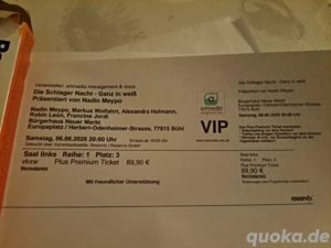vip Ticket schlager nacht in weiss in bühl 06.06.26