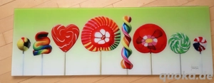 Michael Tarin Glasbild Lollipops 32 x 95 cm 