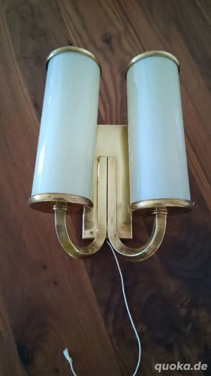 Art Deco Messing Wandlampe 2-armig wohl 50er Jahre