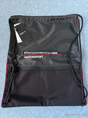 Porsche Motorsport leichter Kordelzug Rucksack schwarz neu OVP