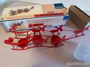 Weihnachtsschlittenteelichthalter aus Metall Bild 4