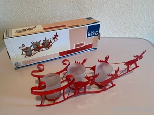 Weihnachtsschlittenteelichthalter aus Metall Bild 5