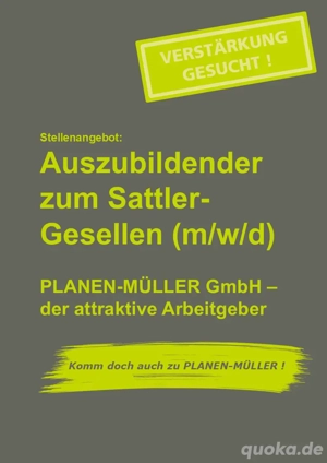Jobangebot: Auszubildender zum Sattler-Gesellen (m w d)