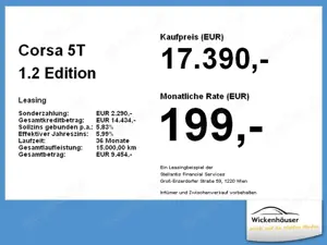 Opel Corsa 5T 1.2 Edition LED+SHZ+Fernlichtass.+LM+PDC