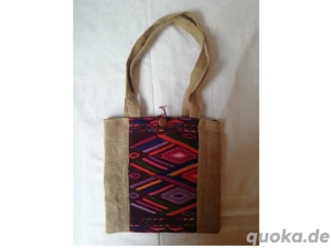 Tasche Jutebeutel Jutetasche Stickerei Hippie Ethno Indigen NEU