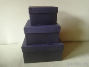 Schachtel Karton Dose Geschenkbox Pappe schwarz Set eckig