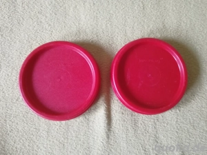 Becher Trinnkbecher Tupperware blau pink Camping Picknick Bild 3