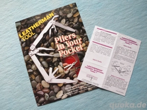 Leatherman Pocket Survival Tool, USA-Prospekt aus 1989 und User's Guide aus 1994