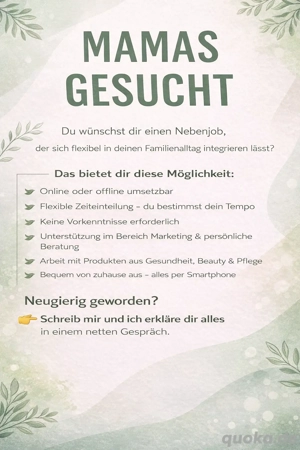 Flexibler Nebenjob für Mamas   von zuhause aus