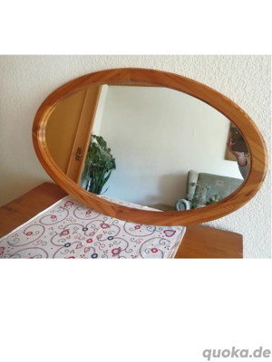 Spiegel Wandspiegel oval massiv Holz Ikea groß Bild 2
