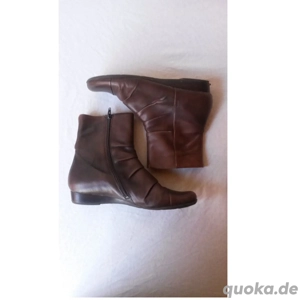 Stiefelette Marc braun Leder Softwalk Keilabsatz Gr. 41