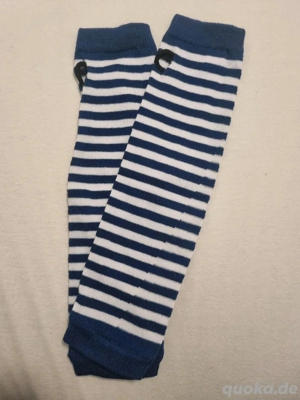 Handstulpen Fingerlose Armstulpen Stulpen Fingerlos Blau Weiß