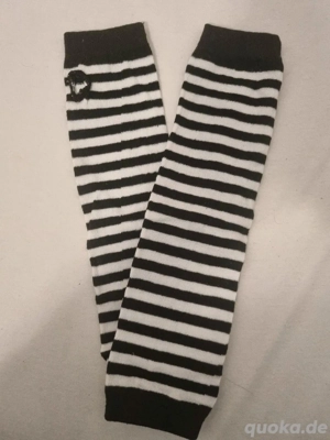 Handstulpen Fingerlose Armstulpen Stulpen Fingerlos Schwarz Weiß