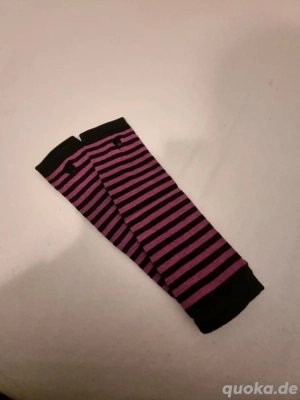 Handstulpen Fingerlose Armstulpen Stulpen Fingerlos Lila Schwarz