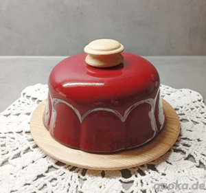 Vintage, Käseglocke, St Taiga, Holz Keramik