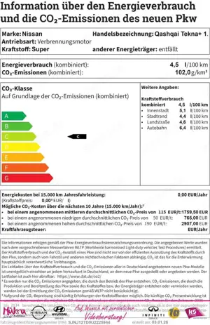 Nissan Qashqai Tekna+ 1.5 VCT e-POWER 205PS AT (B) Klima Leder