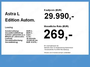 Opel Astra L Edition Autom. Tech-Pak. Komfort-Pak.