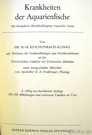 Buch - Krankheiten der Aquarienfische - Prof. Reichenbach-Klinke - 1968 Bild 2