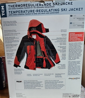 Herren Skijacke mit Recco System, Gr. XL, Schwarz-Grau-Rot