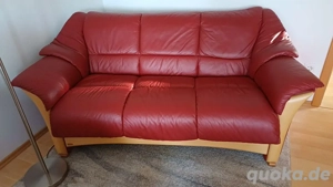 STRESSLESS - Ekornes - Sofa, wie neu, da war noch niemand gesessen, weinrot, weiches feines Leder, 