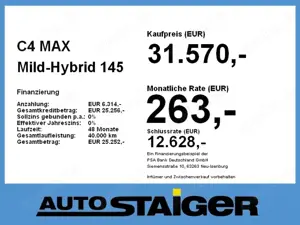 Citroen C4 MAX Mild-Hybrid 145 Doppelkupplungsgetriebe Bild 4