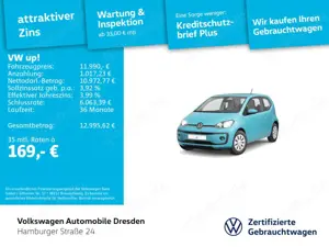 Volkswagen up! 1.0 MPI KLIMA SITZHZG BLUETOOTH DAB+