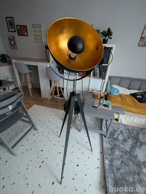 Stehleuchte Gold Schirm 