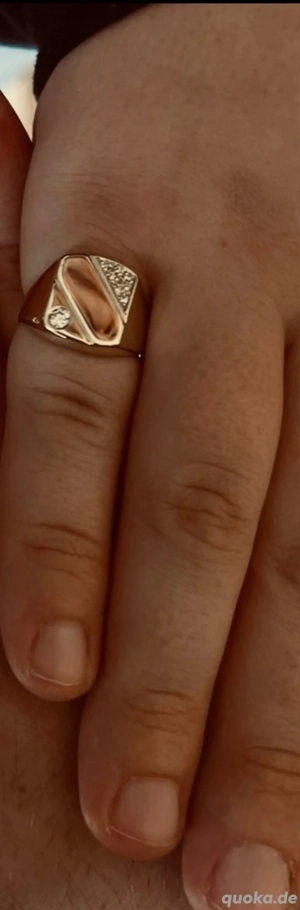 585 Gelbgold Siegelring mit 6 Brillanten