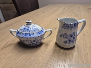 Seltmann Weiden Zuckerdose und Milchkännchen - Serie Bavaria Dorothea Chinablau