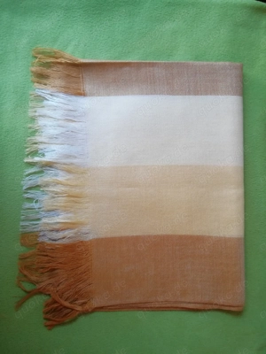 Schal XXL gelb ocker dünn Fransen Streifen unisex NEU