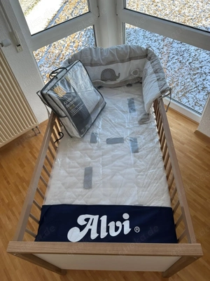 PAIDI Babybett Kinderbett, Serie LEO, inkl. Matratze und Bettenset