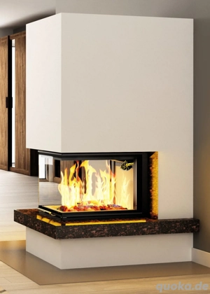 Kaminbausatz  ROYAL EXTRA Volcano 3PLUh 11KW Panorama U Kamin Bausatz Ofen Neu Hajduk LDF-Kamine