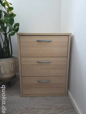 Nachttisch helle Holzoptik Schlafzimmer 