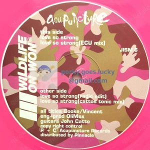 Wildlife On Won - Love So Strong 1994 Pink 10" Vinyl House Synth-pop