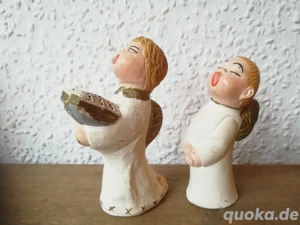 Engel Ton Keramik weiß Weihnachten