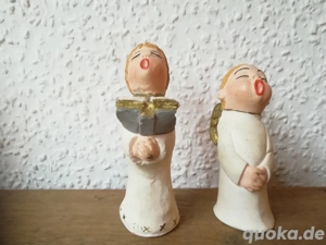 Engel Ton Keramik weiß Weihnachten Bild 2