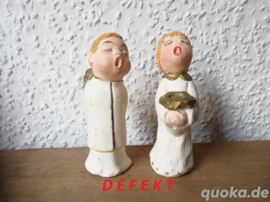 Engel Ton Keramik weiß Weihnachten Bild 4