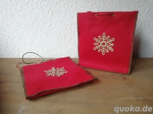 Filztasche Geschenktasche Geschenke Filz rot Weihnachten