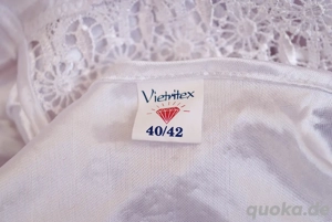 Nachthemd, weiß glänzend, Satin, VEB Vietritex (DDR Vintage), Größe 40 42 Bild 3