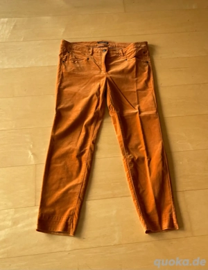 Braune Luisa Cerano Hose, Samtoptik, Größe 46, rostbraun