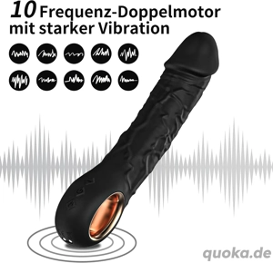 Realistischer Dildo Vibrator Schwarz mit Heizung