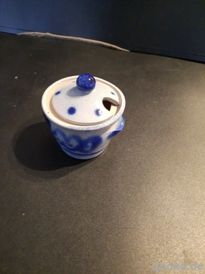 Alte Steingut Deckeldose Vorratsbehälter Topf Dose Schmalztopf Di