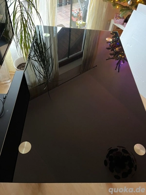 Esszimmertisch mit Rauchglasplatte 